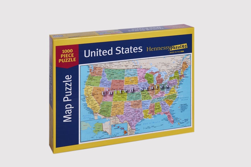 Hennessy Puzzles United States of America 1000 Piece Map Jigsaw Highways Rivers Capitals - Image 2